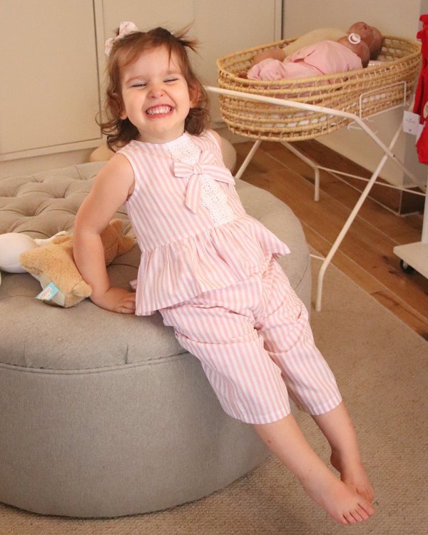 Conjunto Aitana- Rosa Rayas Cod.675