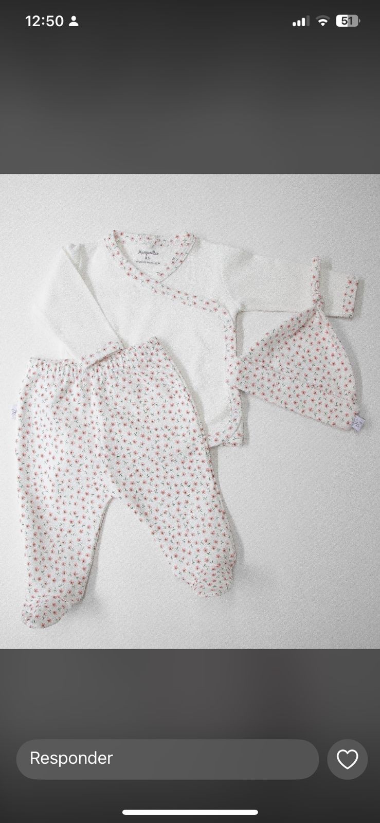 Conjunto Moscu-Florcitas Rosas Verdes Cod.325 