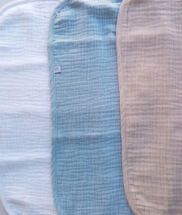 Set de 3 Babitas de Baby Cotton Sam- (Beige, Blanco, Celeste) Cod.644