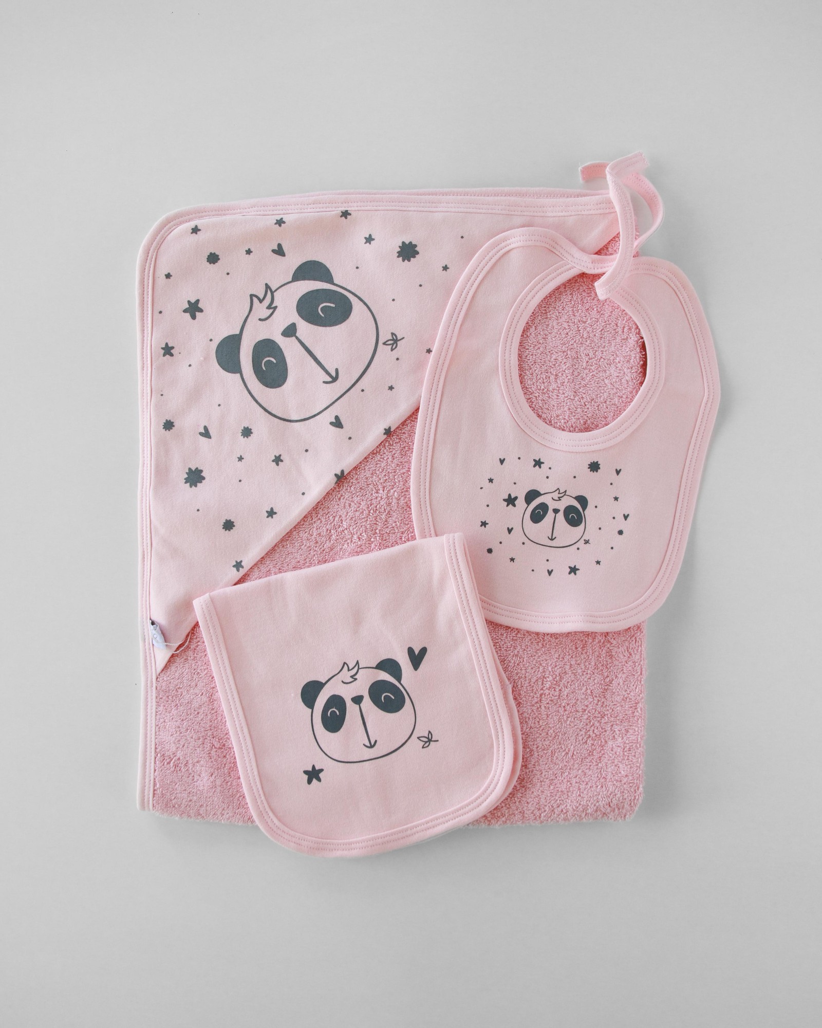Kit Toalla c/Srigrafia Panda Nata- Rosa Cod. 1029 