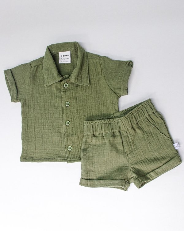 Conjunto de Camisa +Bermuda- Verde Cod.622