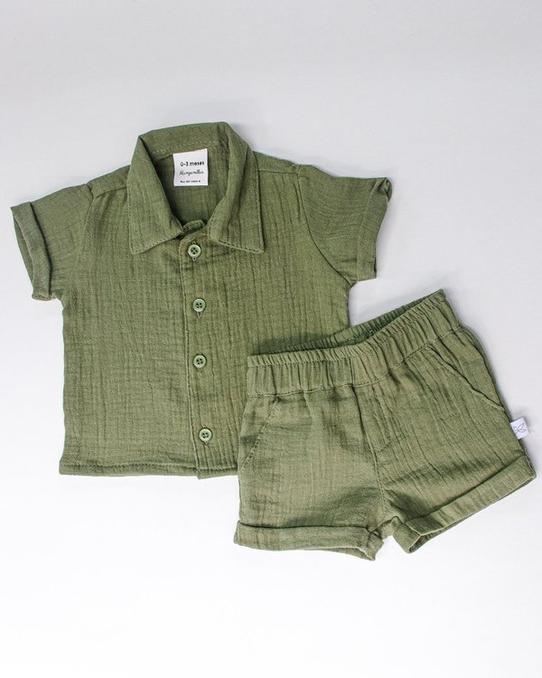 Conjunto de Camisa +Bermuda- Verde Cod.622
