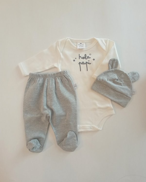 Conjunto Hola Papi Milan- Gris Cod. 324