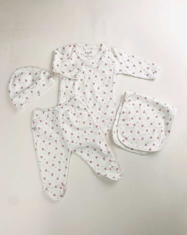 Conjunto Body La Rioja- Corazones Rosas y Puntos. Cod.688