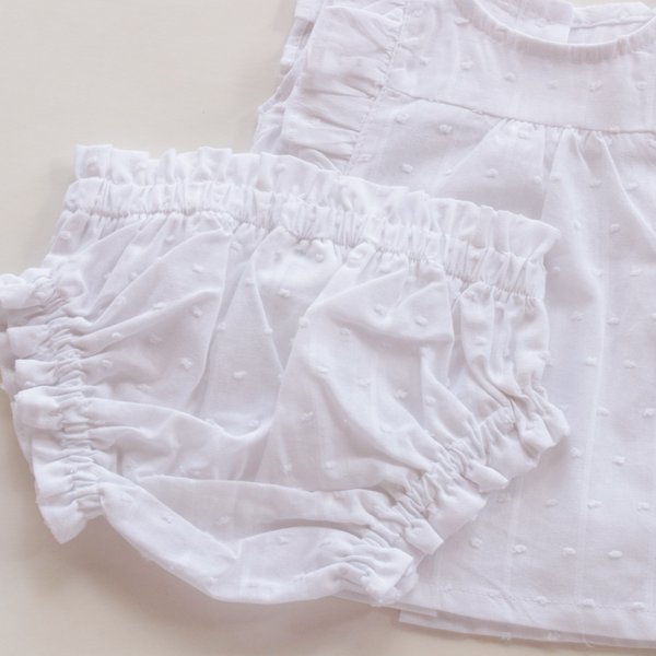 Blusa C/Bombacha Rosewood- Blanco Plumeti Cod. 346