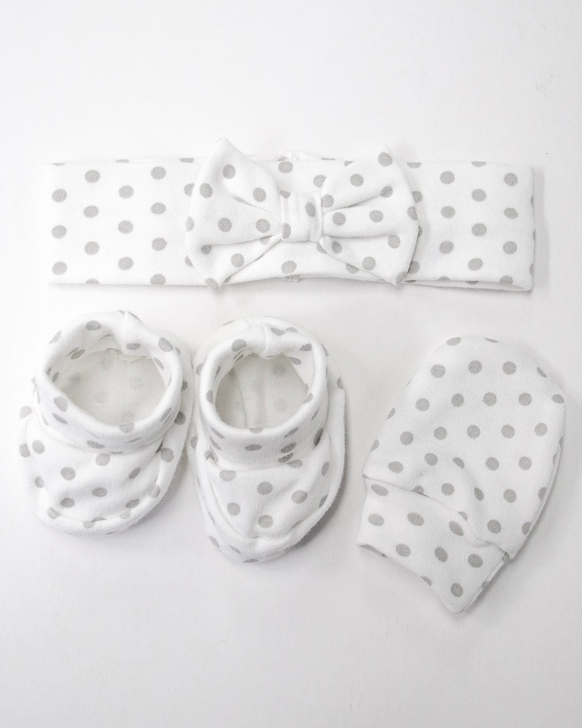 Kit Vincha Sofia- Gris Motas Cod.1182 
