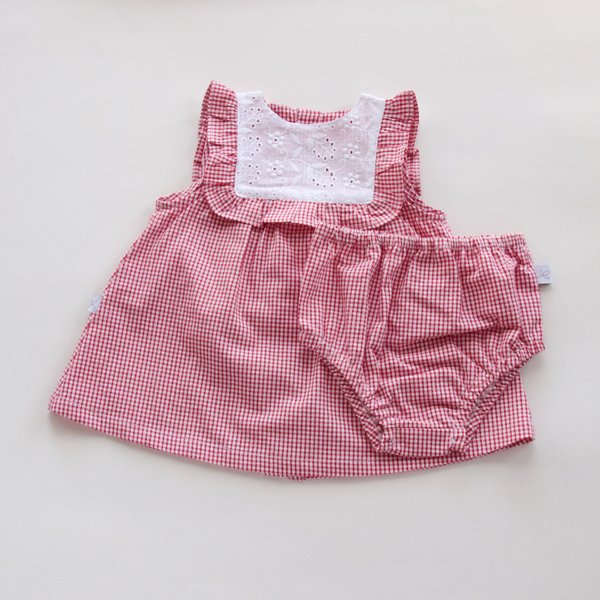 Vestido C/Bombacha Fuerte Olimpo- Rojo a Cuadros Cod. 431