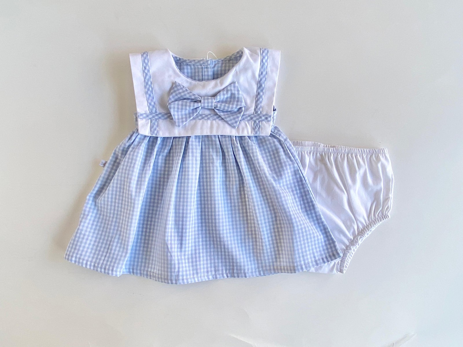 Vestido Paloma- Celeste a Cuadros Cod. 681