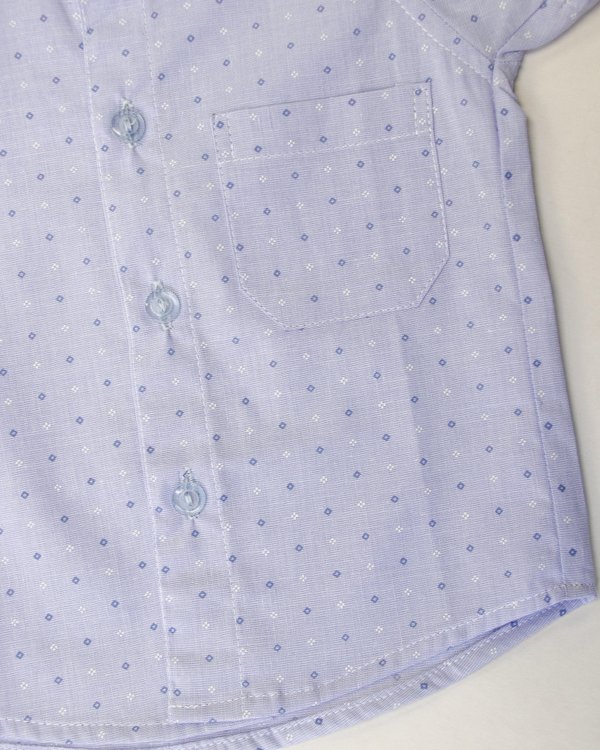 Camisa Hernandarias-Celeste Rombo Azules y Blancos. Cod.618