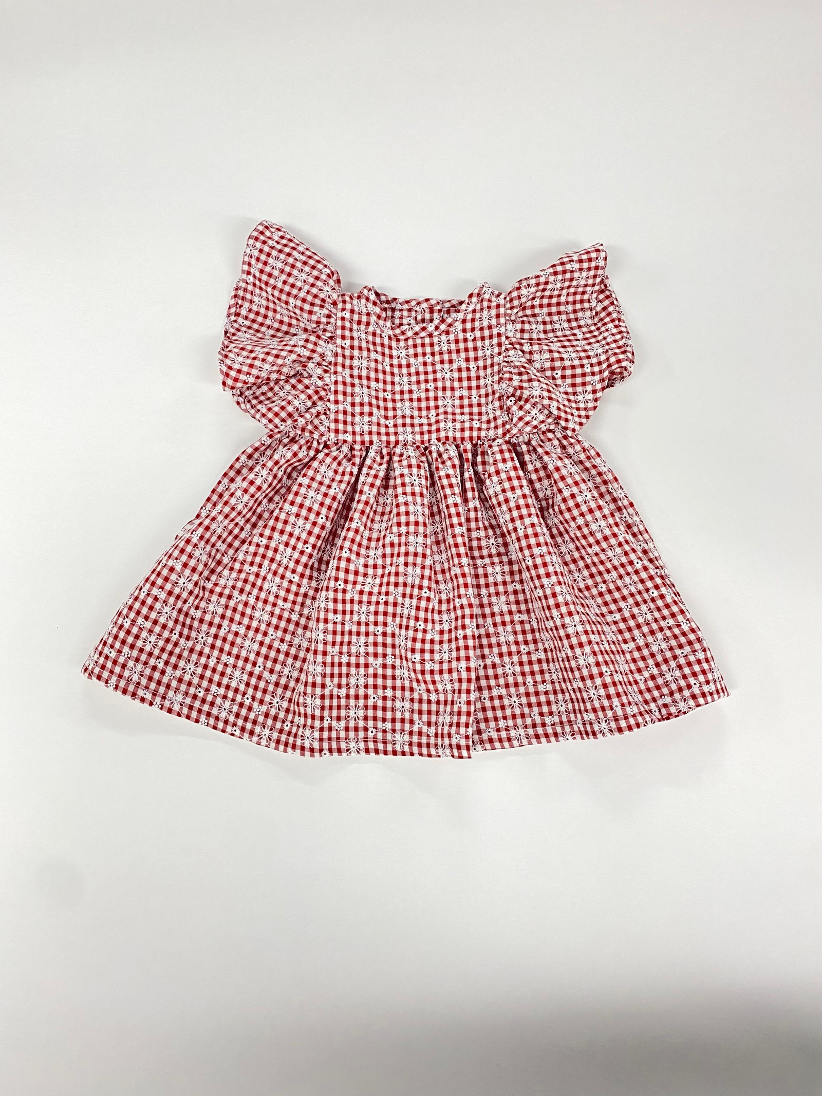 Vestido Paula- Rojo a Cuadros. Cod. 624