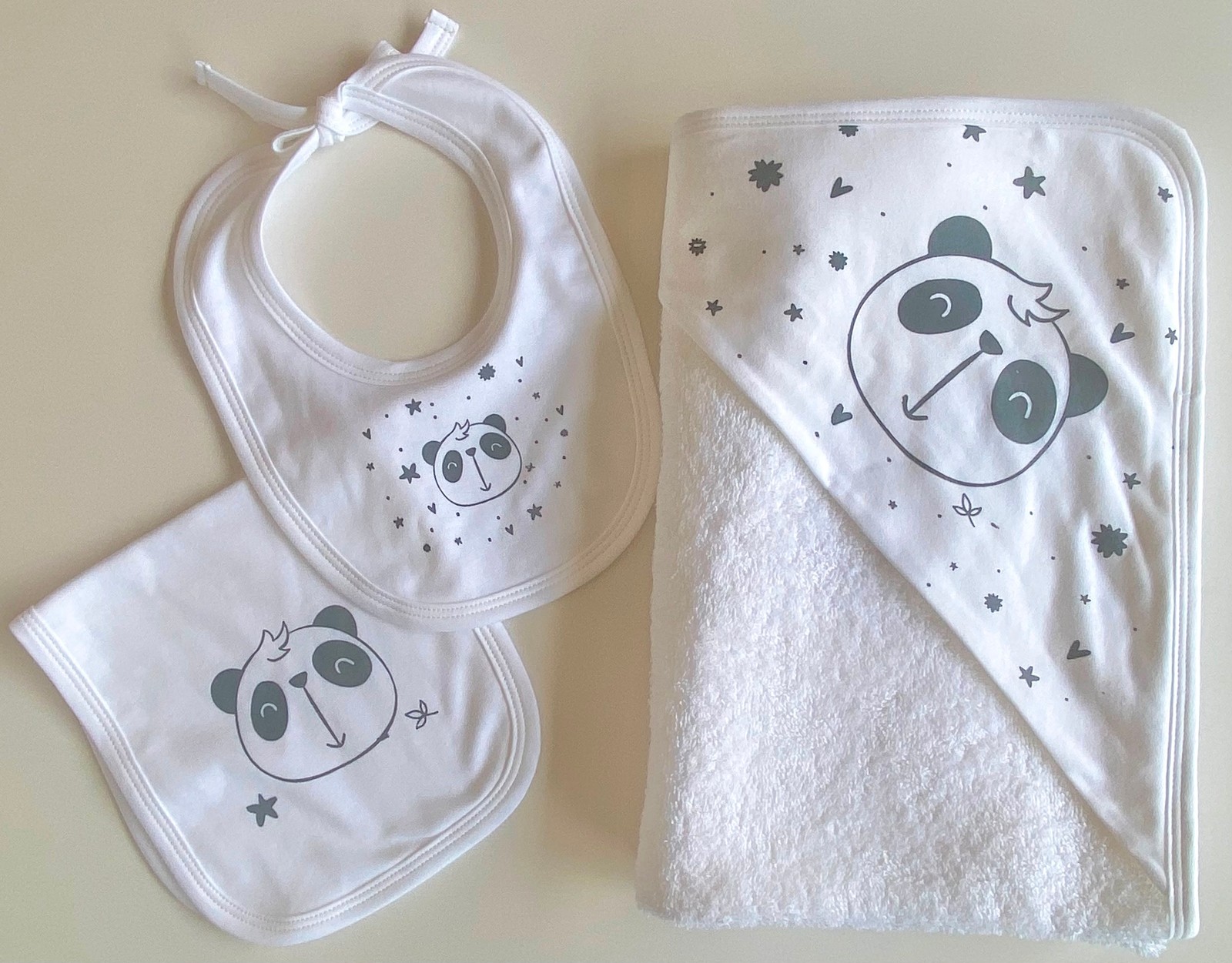Kit Toalla c/Srigrafia Panda Nata- Beige Cod. 1029