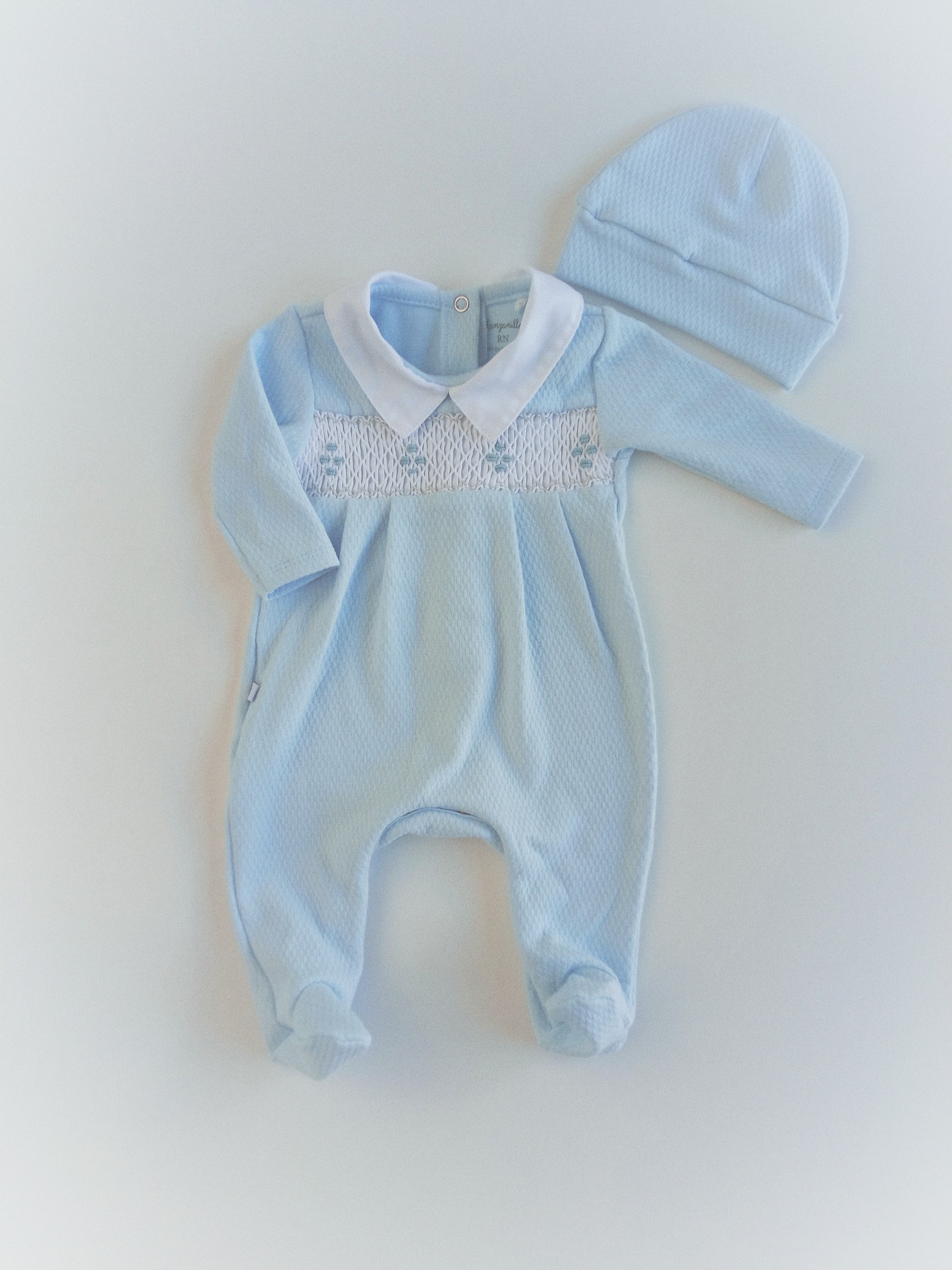 Osito Punto Smock Ayala-  Celeste Pastel Cod. 582 