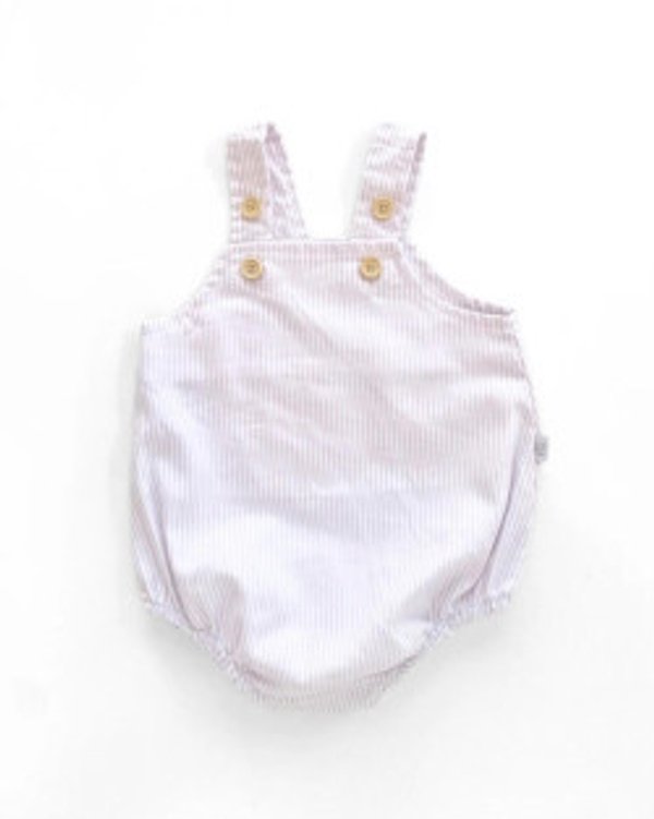 Jardinera Atyra- Blanco Rayas Rojo Unisex Cod. 562