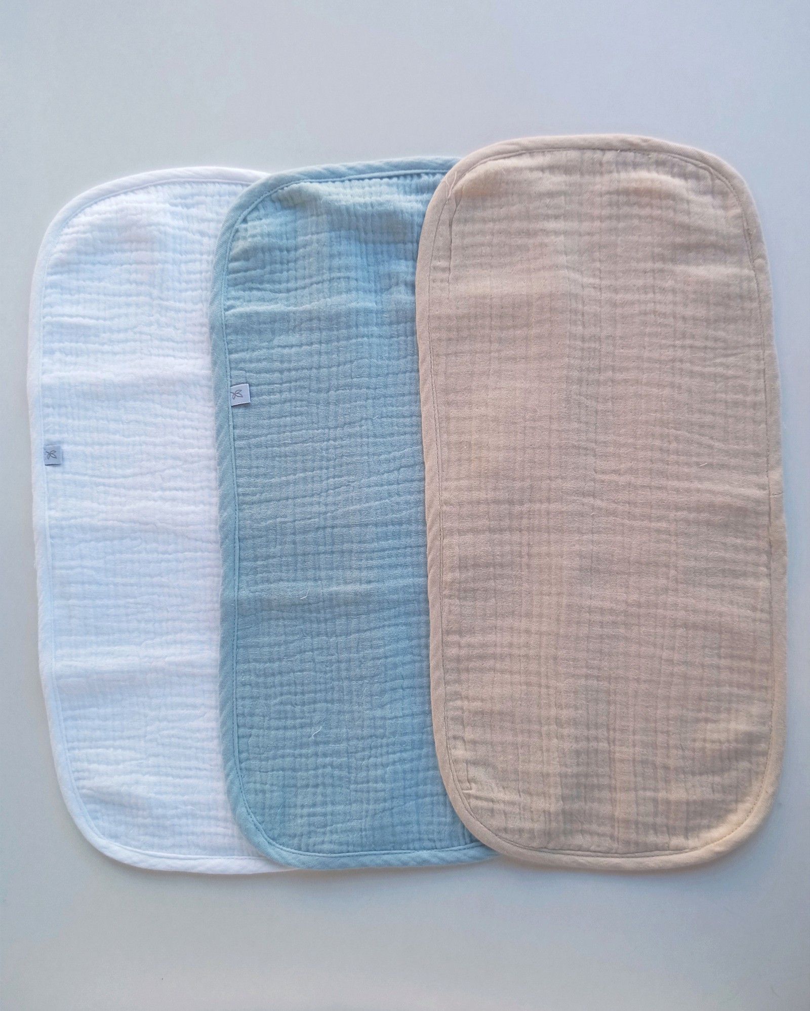 Set de 3 Babitas de Baby Cotton Sam- (Beige, Blanco, Celeste) Cod.644 
