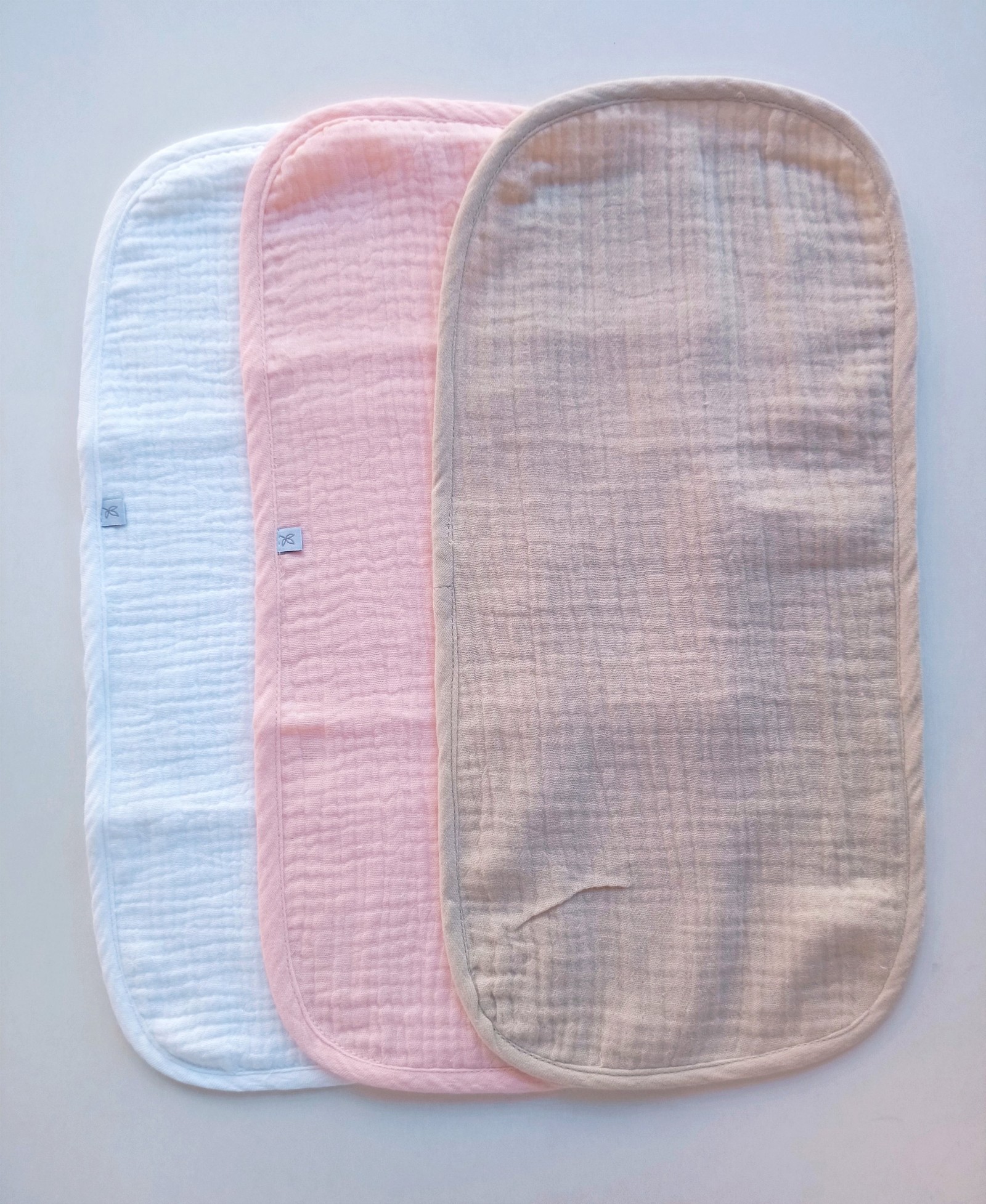 Set de 3 Babitas de Baby Cotton Sam- (Beige, Blanco, Rosa) Cod.644