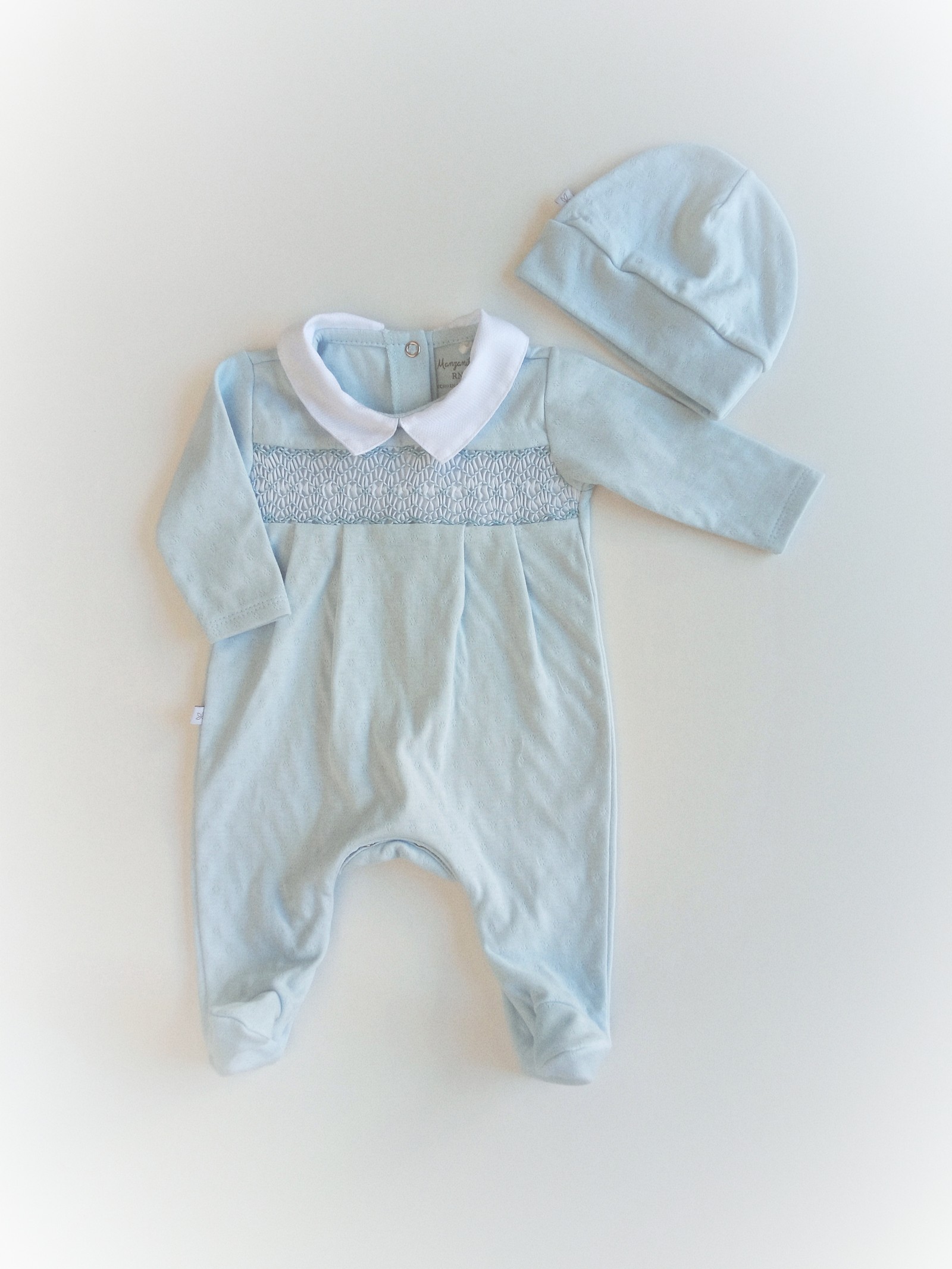Osito Punto Smock Ayala-  Celeste. Cod. 582