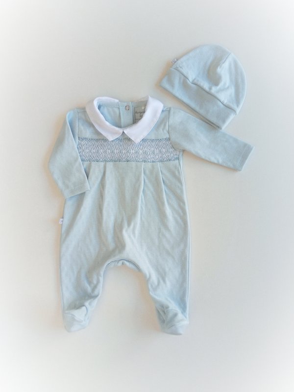 Osito Punto Smock Ayala-  Celeste. Cod. 582