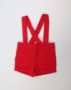 Bermuda C/Tirantes Los Angeles- Cotton Rojo Cod. 127