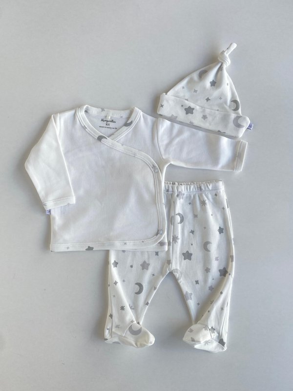 Conjunto Moscu- Luna y Estrellas Grises Cod.325