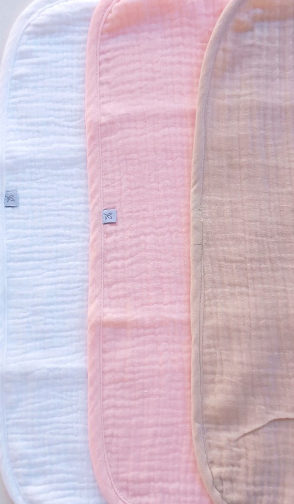 Set de 3 Babitas de Baby Cotton Sam- (Beige, Blanco, Rosa) Cod.644