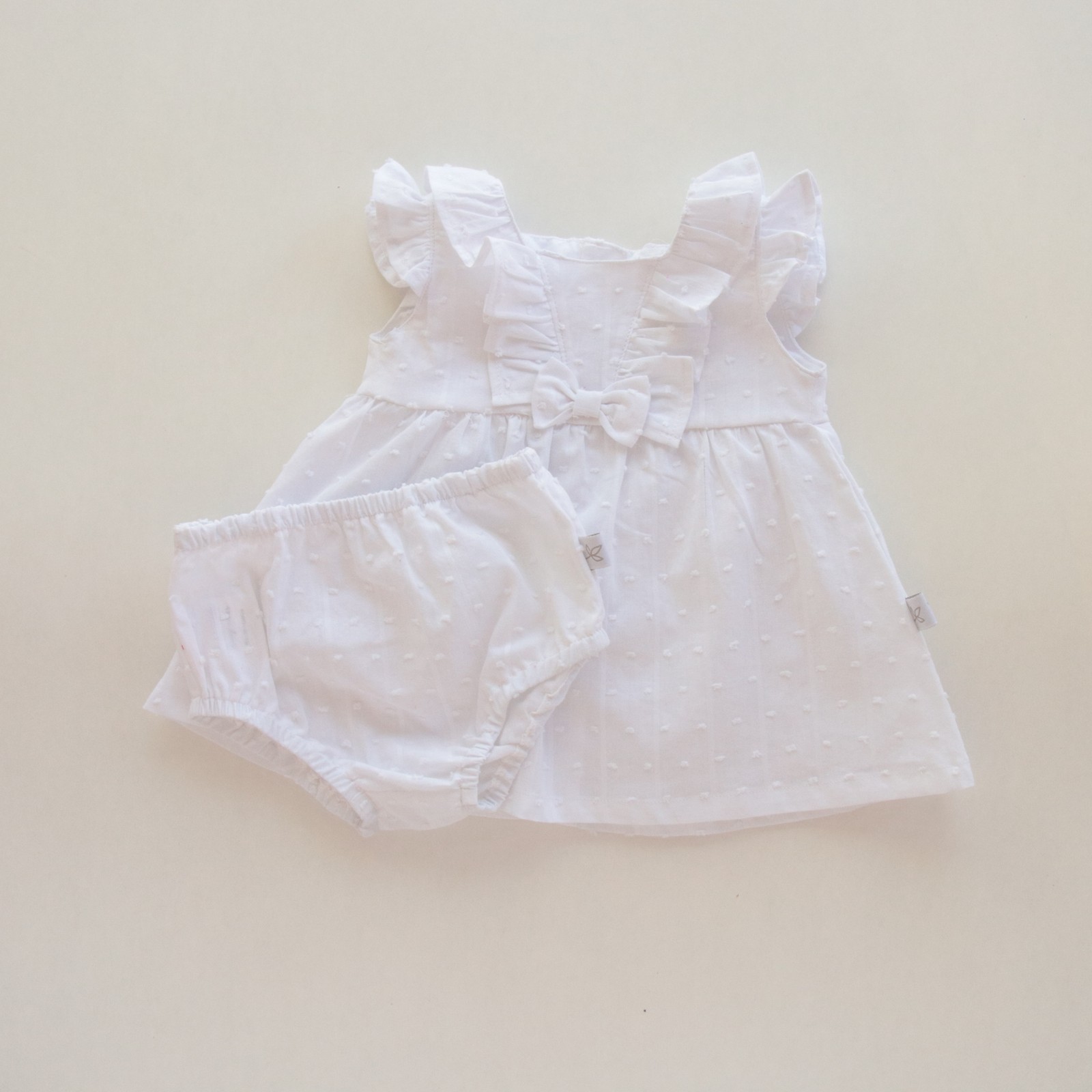 Vestido C/Bombacha Adelaide- Blanco Plumeti Cod. 355  