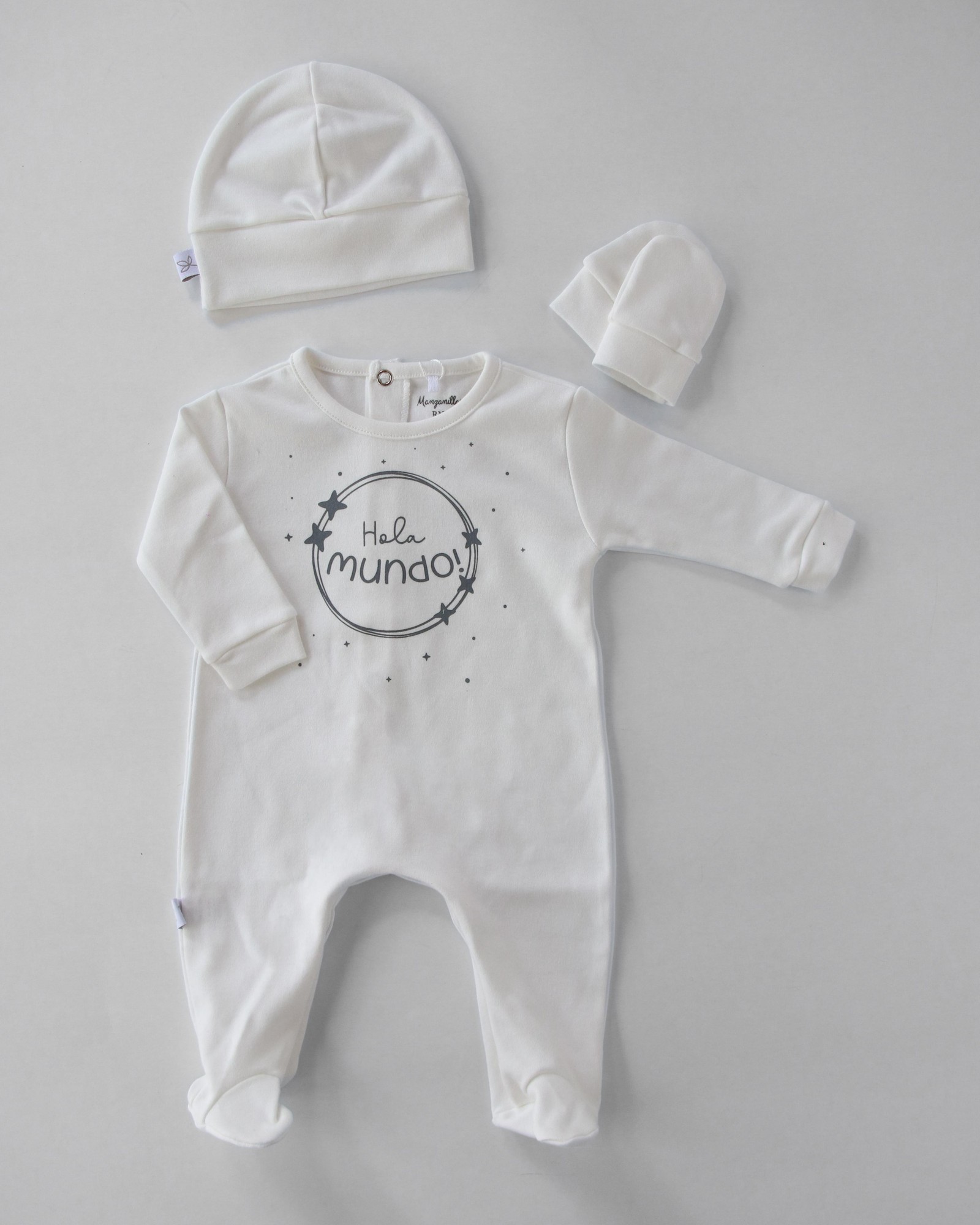 Set California C/Serigrafia Hola mundo- Beige Cod. 1218