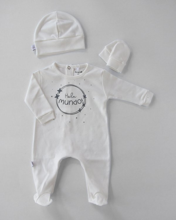 Set California C/Serigrafia Hola mundo- Beige Cod. 1218