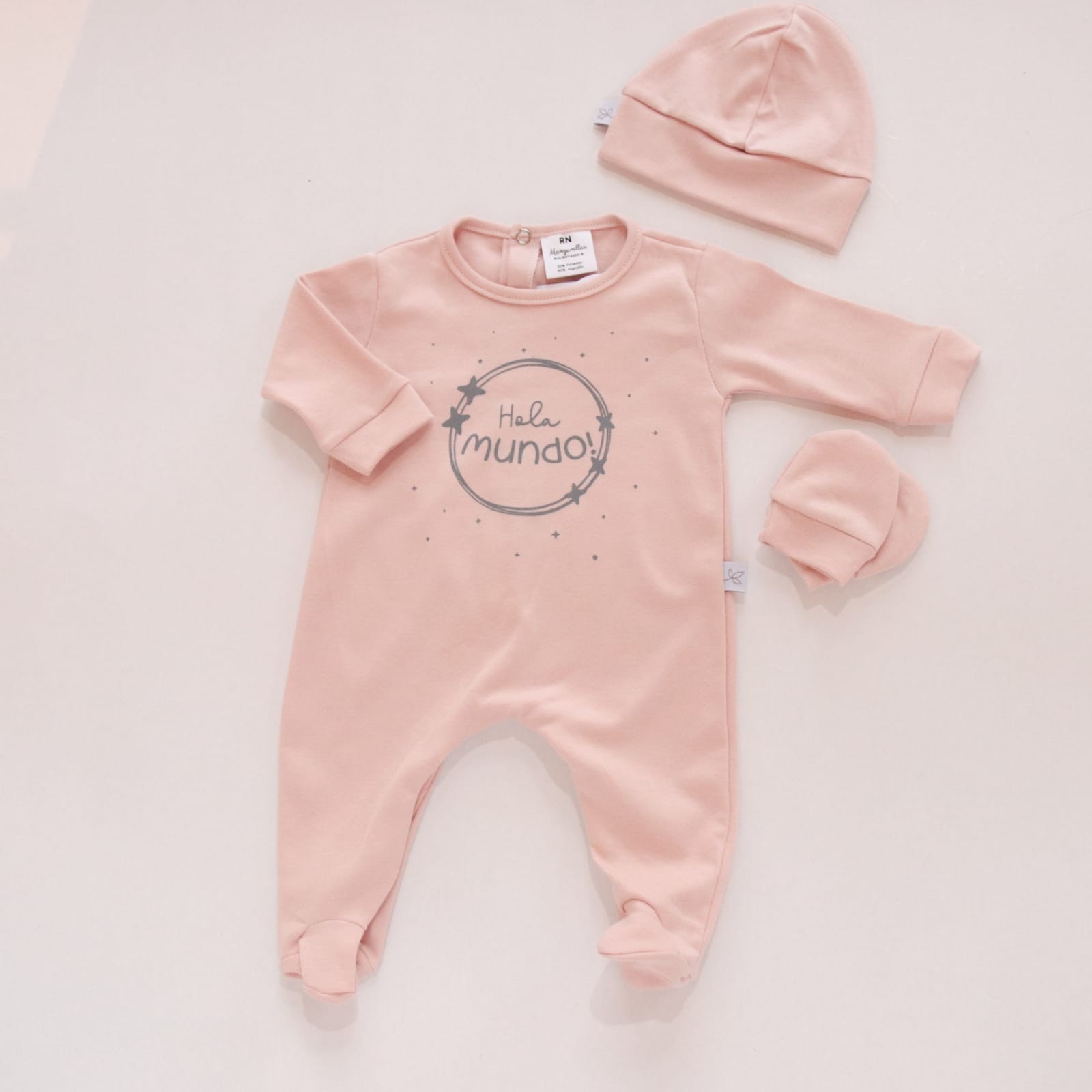Set California C/Serigrafia Hola mundo- Rosa Viejo Cod. 1218
