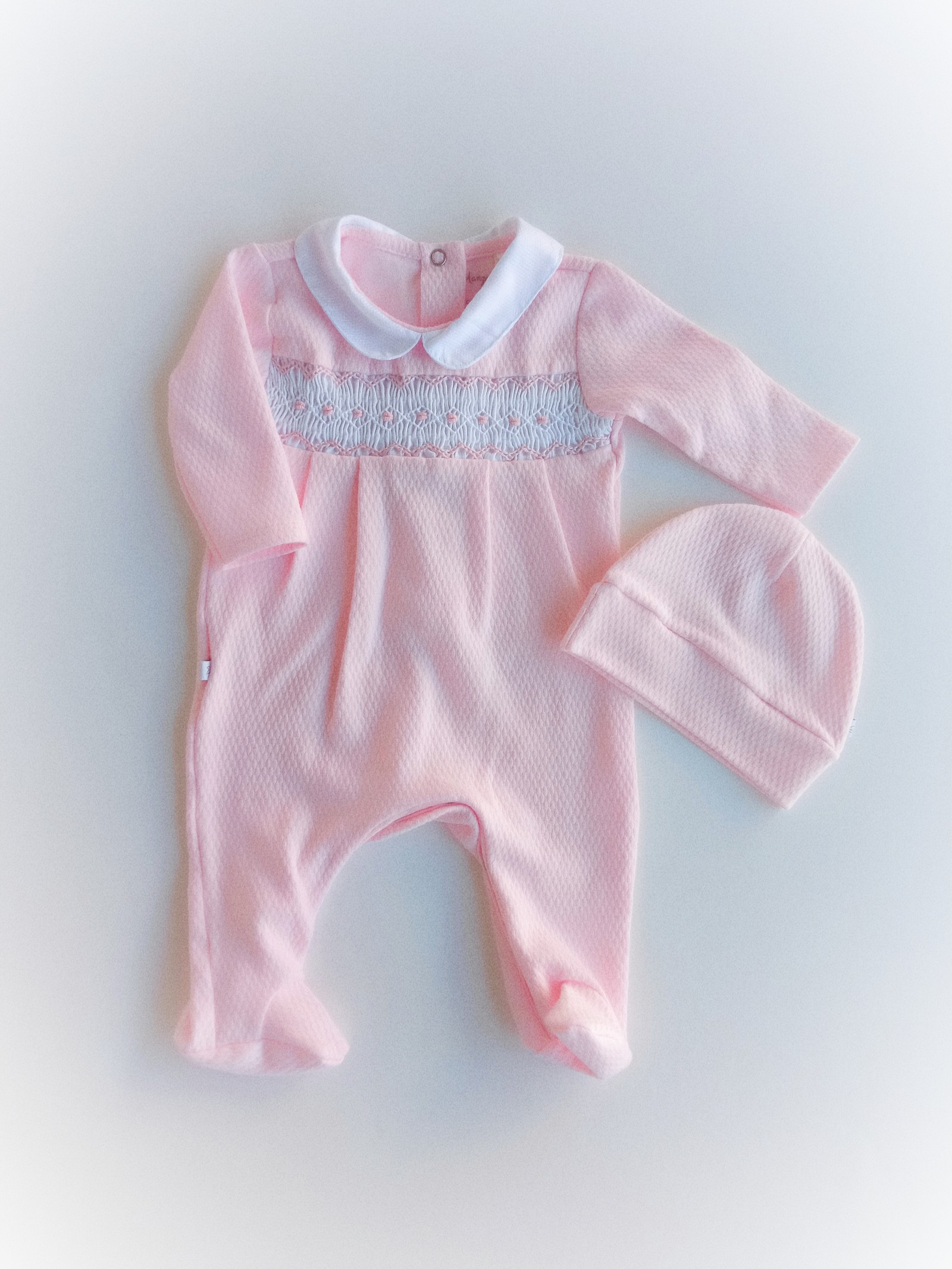 Osito Punto Smock Ayala-  Rosa Pastel Cod. 582 