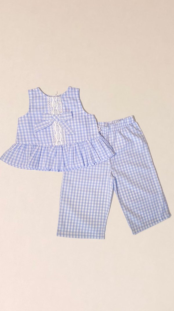 Conjunto Aitana- Celeste a Cuadros Cod.675