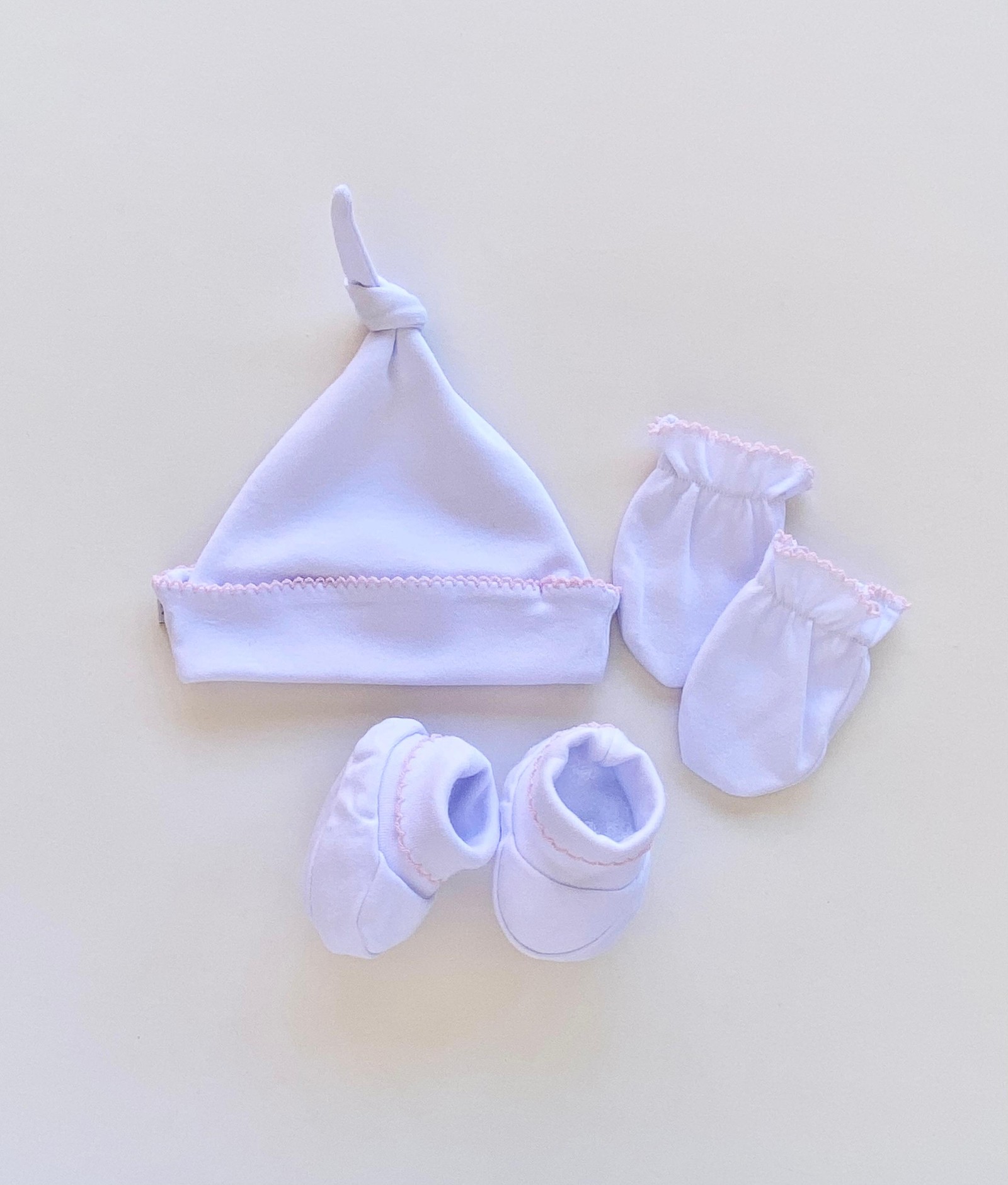 Kit de Gorro Blanco C/Picueta  Erevan- Rosa Cod.1168  