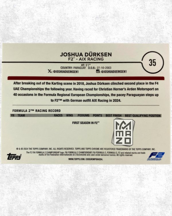 Subasta - Joshua Duerksen FUTURE STARS - Numerada 20/99