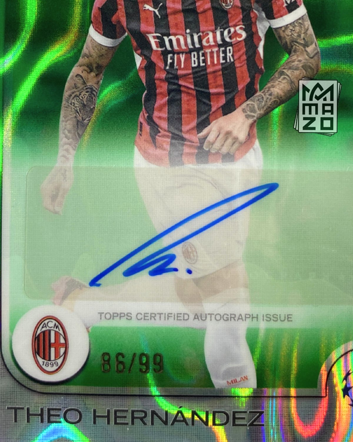 Subasta - AUTOGRAFO Theo Hernández AC Milán - Numerada 86/99 - 2