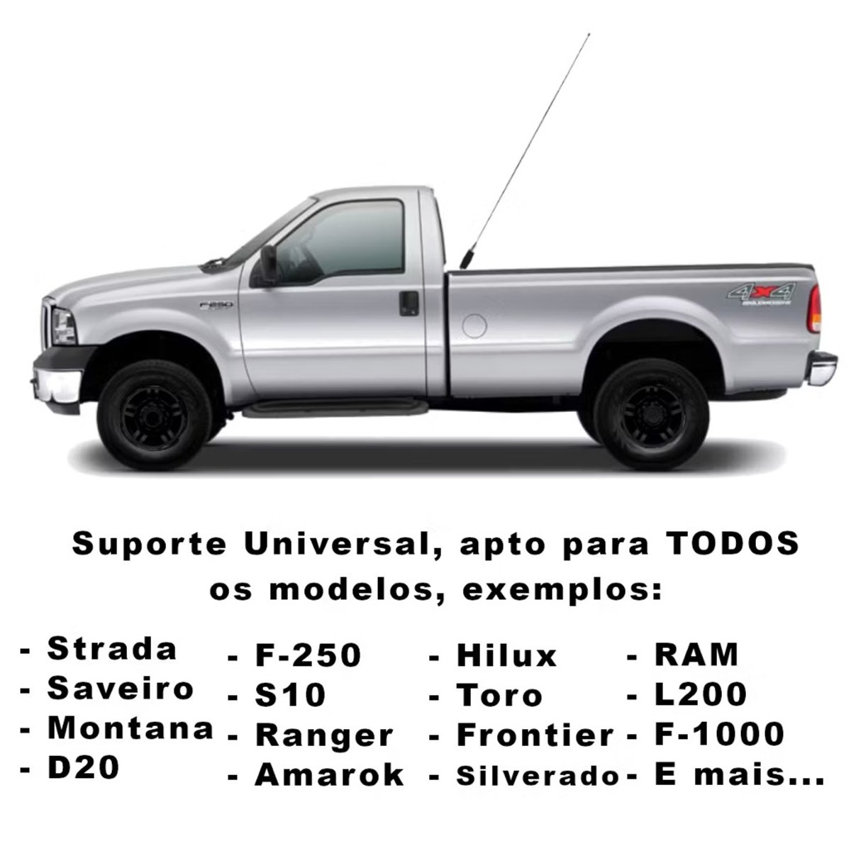 Kit Antena PX para Caminhonete – 1,35 m com Suporte Universal - 4