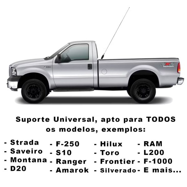 Kit Antena PX para Caminhonete – 1,35 m com Suporte Universal