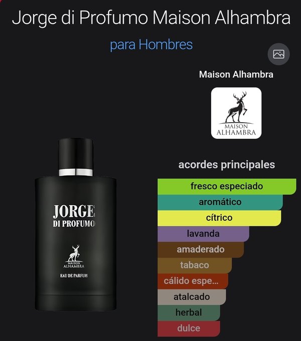 Jorge di Profumo de Maison Alhambra