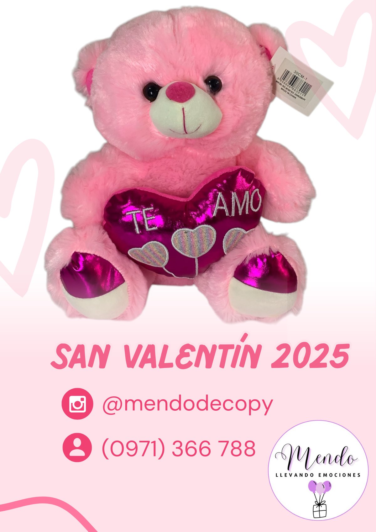 PELUCHE TE AMO ROSADO - 2