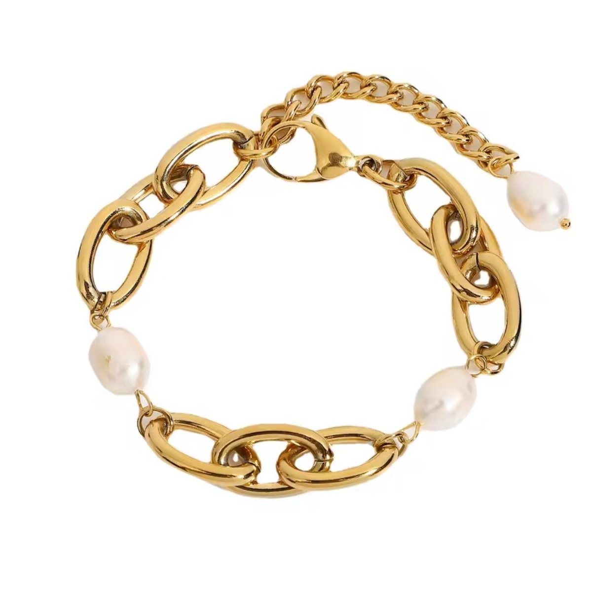 Pulsera acero con perlas  - 2