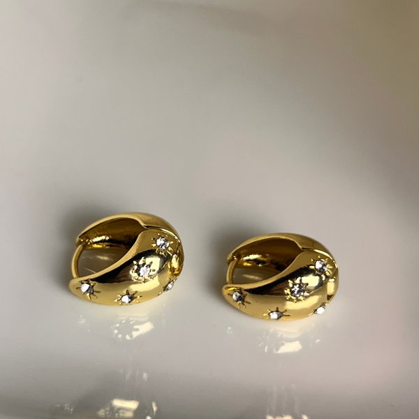 Argollas Drop con circones 