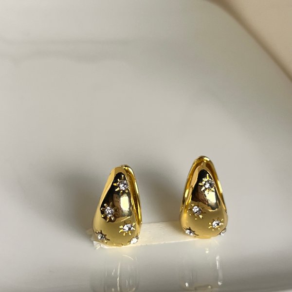 Argollas Drop con circones 