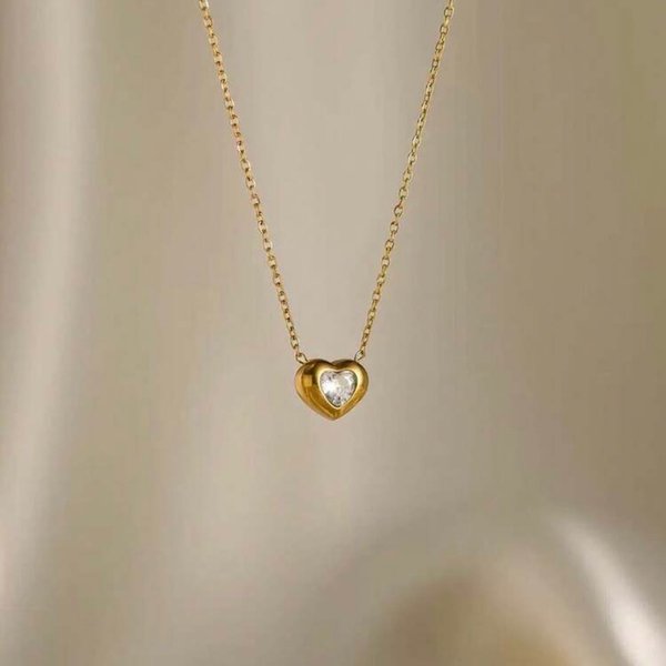Collar corazón circón