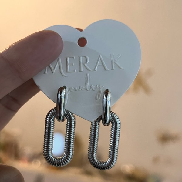 Aretes link silver 