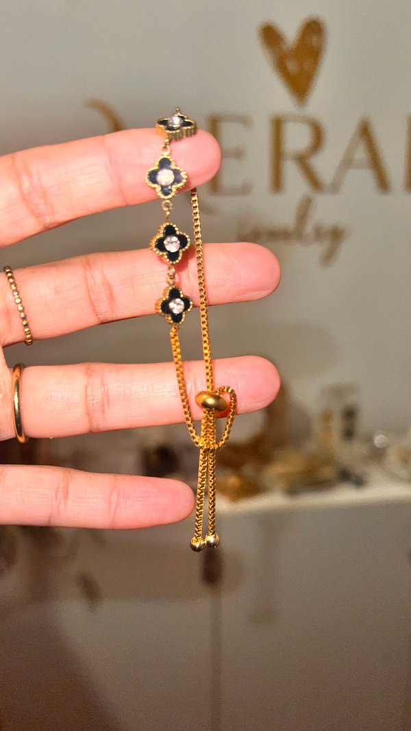 Pulsera ajustable clover acero 