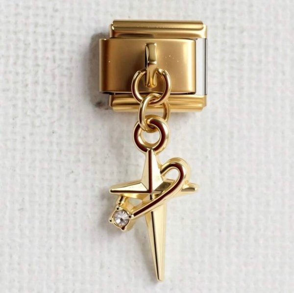 Charm colgante cruz con circon 