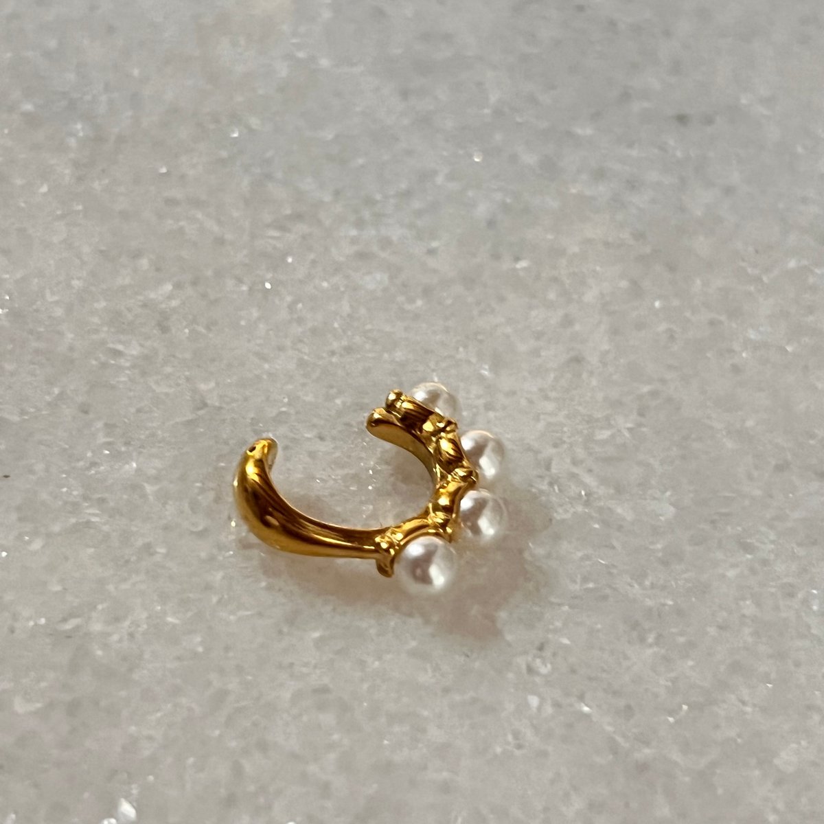 Earcuff acero con perlas  - 2