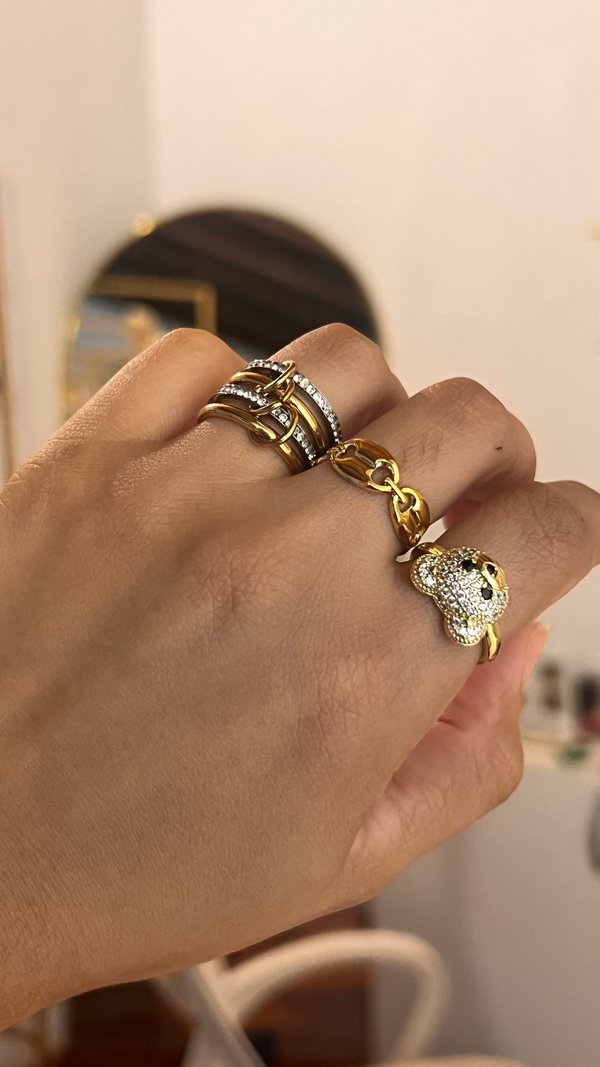 Anillo de 4 capas talle 18 