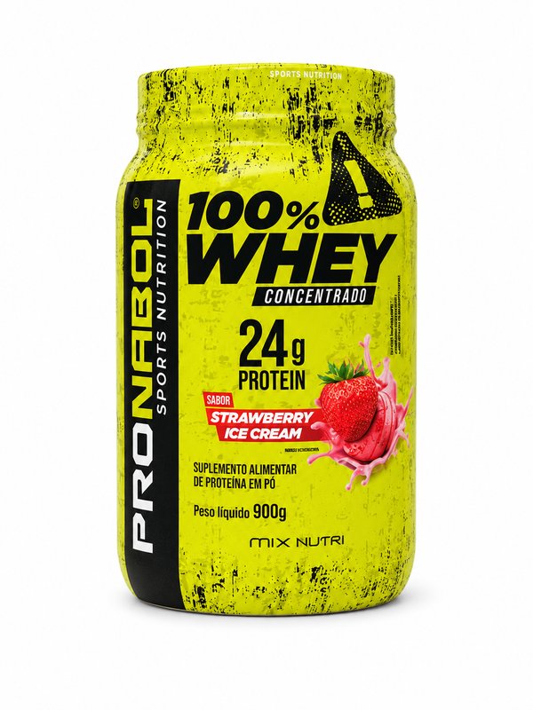 100% Whey Concentrado Pronabol Sabor Helado de Frutilla 24gr