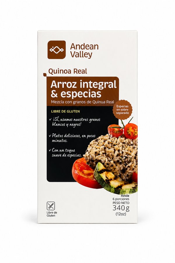 Arroz Integral y Especias con Granos de Quinua Real
