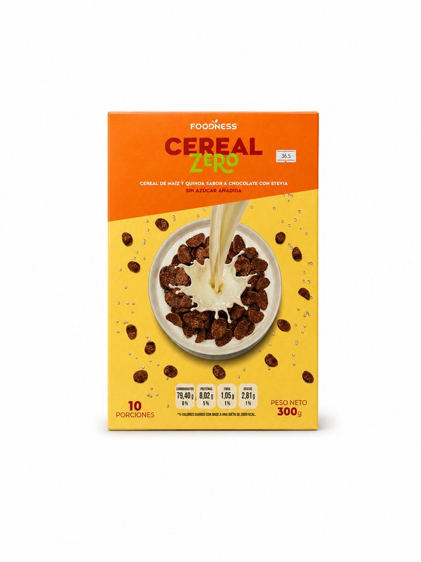 Cereal Zero Foodnes sabor Chocolate con Stevia.