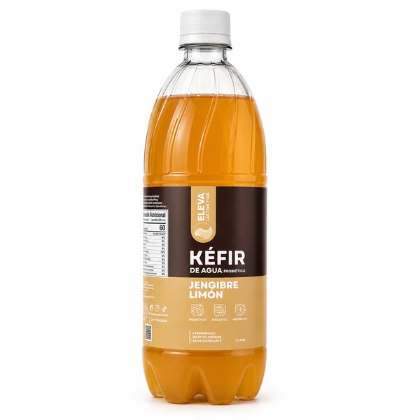 ELEVA CULTIVA VIDA – KÉFIR DE AGUA PROBIÓTICA (Sabor: JENGIBRE LIMÓN)